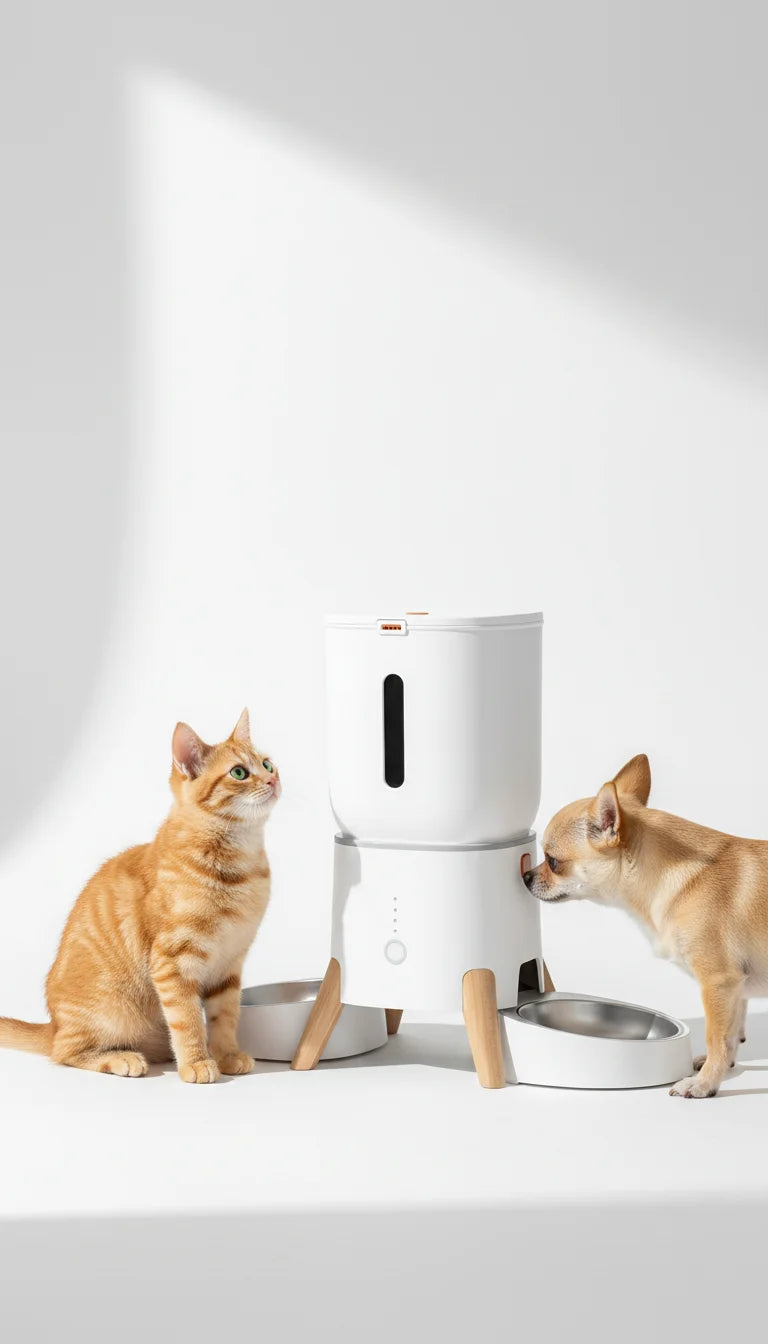 FeedWise dans un intérieur clair avec un animal